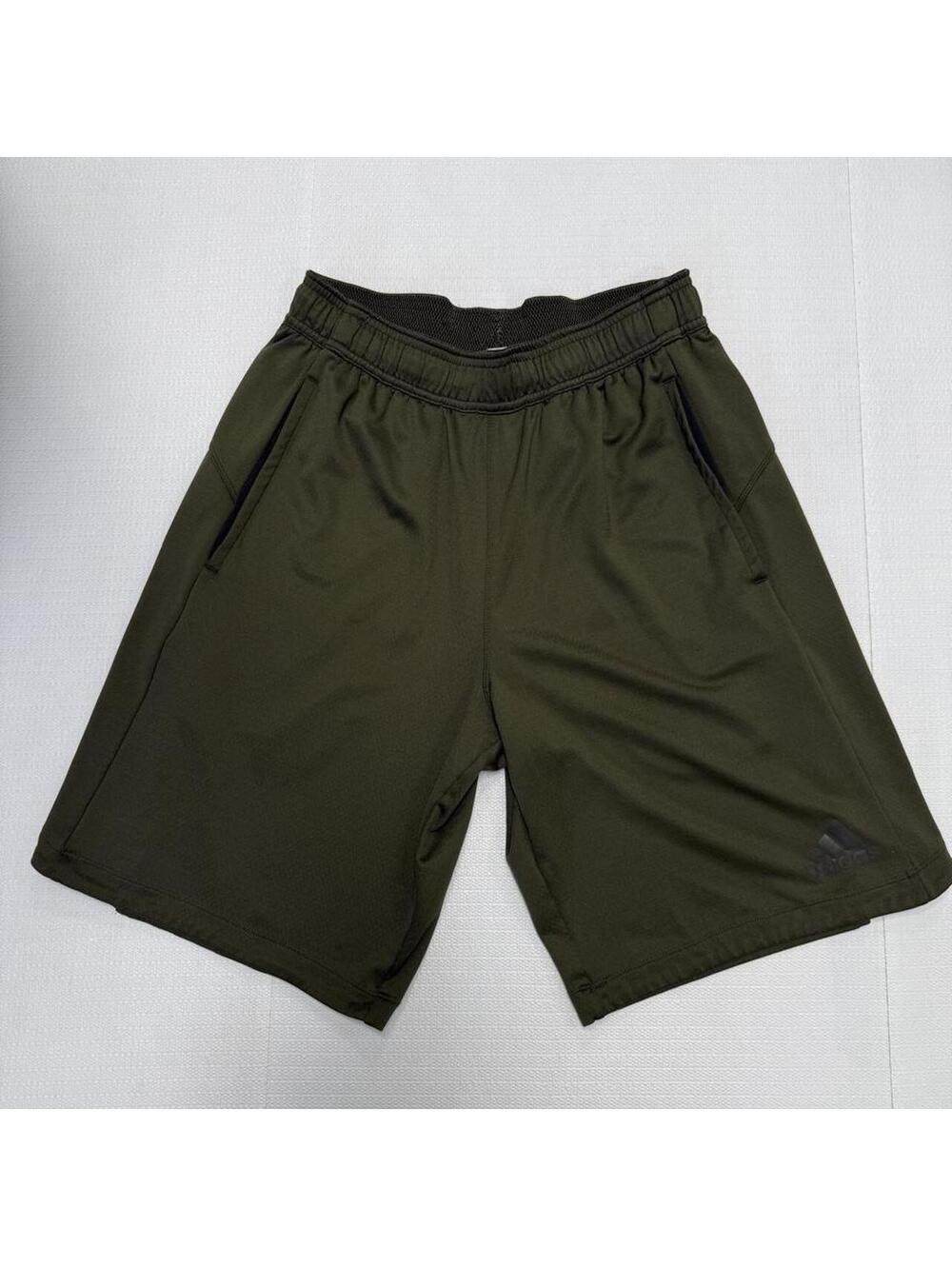 Adidas Men's Green and Khaki Shorts